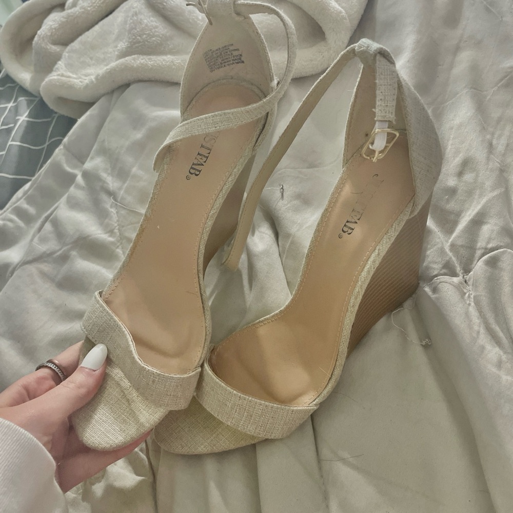 Aldo Beige Wedge Sandals For Women